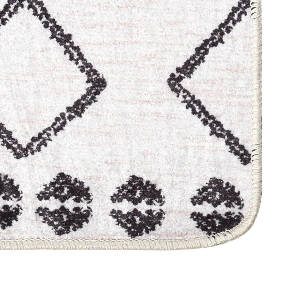 Tapis lavable 80x300 cm Noir et blanc - 3