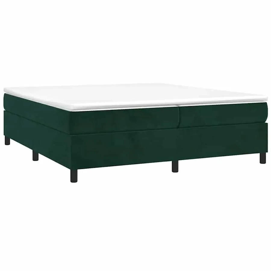 Sommier à lattes de lit et matelas Vert foncé 200x200cm Velours - 2