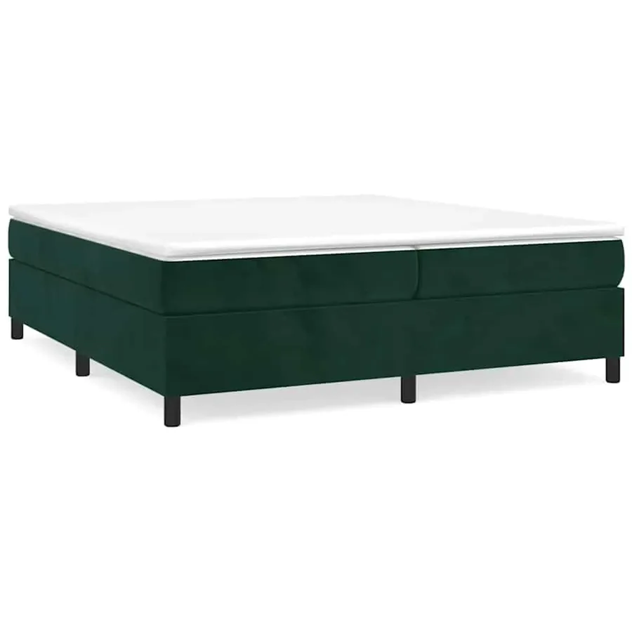 Sommier à lattes de lit et matelas Vert foncé 200x200cm Velours - 3