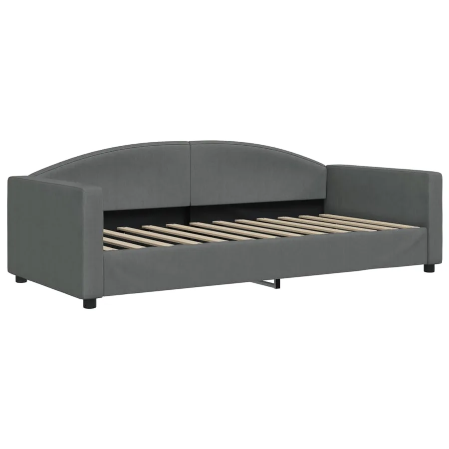 Lit de repos sans matelas gris foncé 90x200 cm tissu - 2