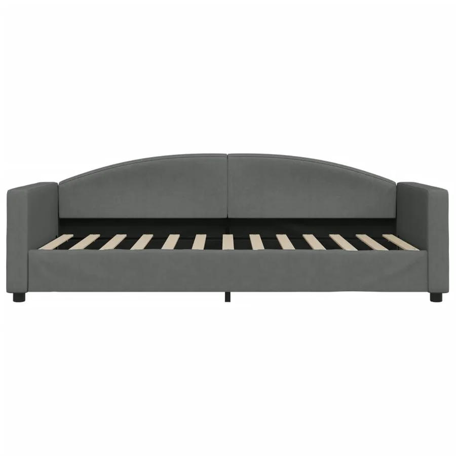 Lit de repos sans matelas gris foncé 90x200 cm tissu - 3