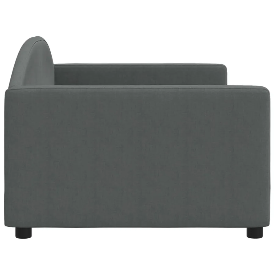 Lit de repos sans matelas gris foncé 90x200 cm tissu - 4