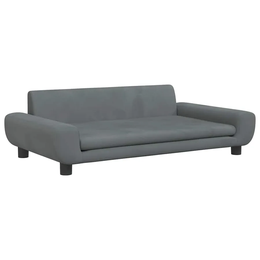 Lit pour chien gris foncé 100x54x33 cm velours - 2