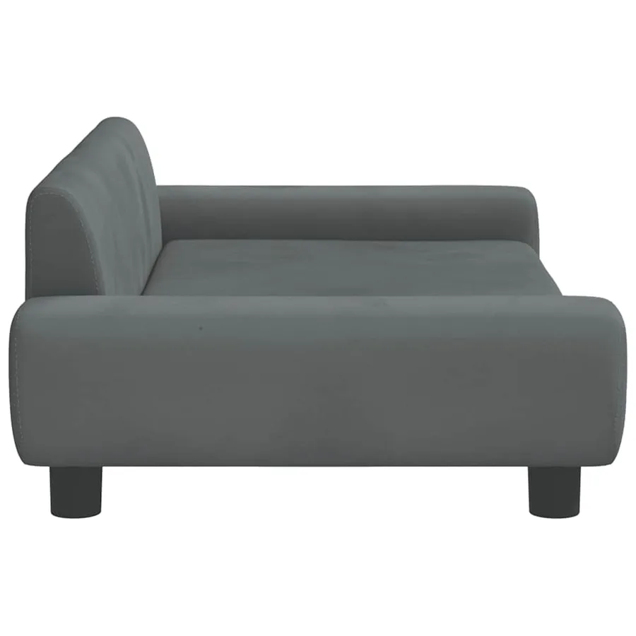 Lit pour chien gris foncé 100x54x33 cm velours - 4