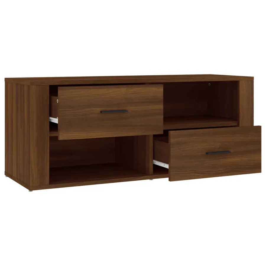 Meuble TV Chêne marron 100x35x40 cm Bois d'ingénierie - 7