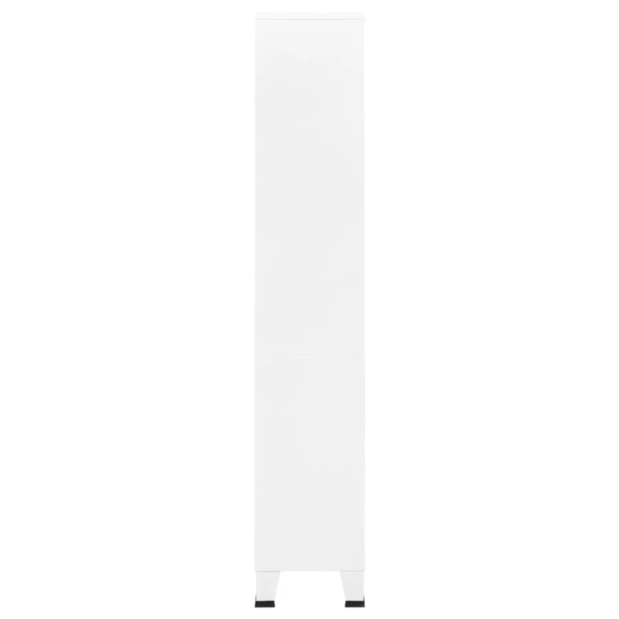 Bibliothèque industrielle Blanc 80x32x180 cm Acier - 3