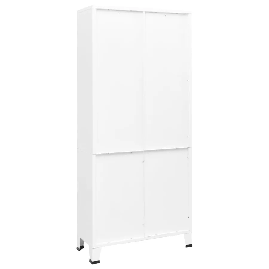 Bibliothèque industrielle Blanc 80x32x180 cm Acier - 4