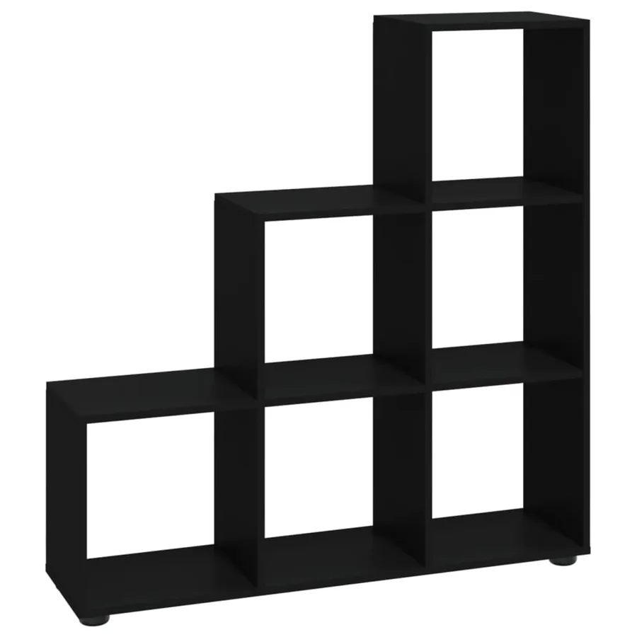 Bibliothèque escalier Noir 107 cm Bois d'ingénierie - 2