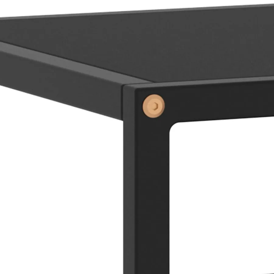 Meuble TV noir avec verre noir 100x40x40 cm - 5