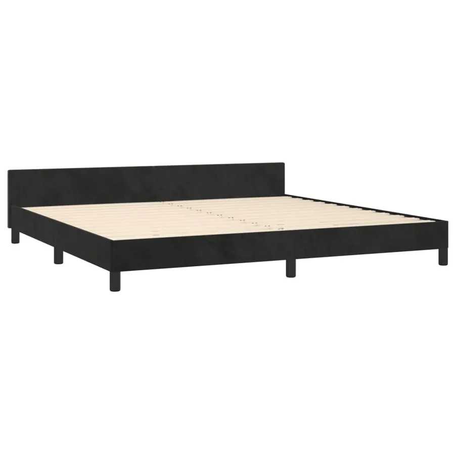 Cadre de lit sans matelas noir 200x200 cm velours - 5