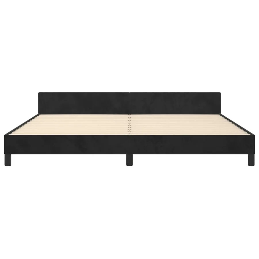 Cadre de lit sans matelas noir 200x200 cm velours - 6