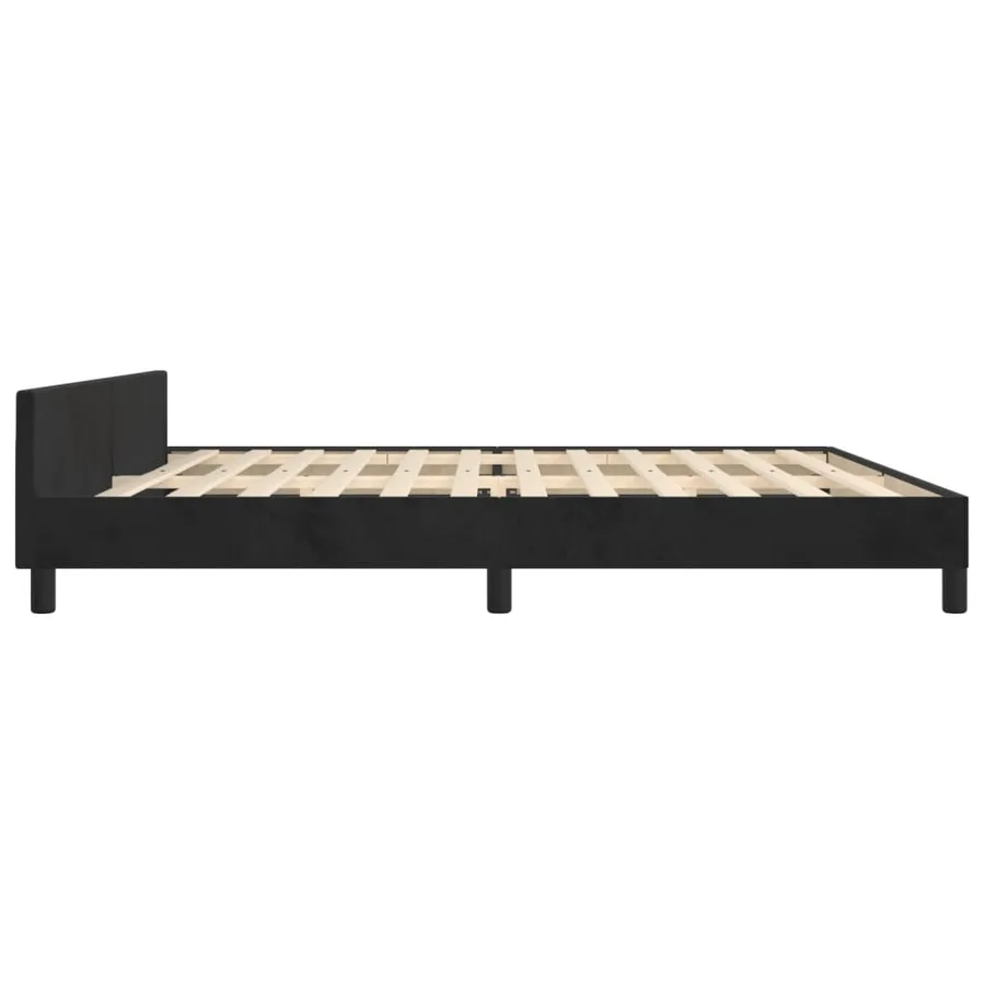 Cadre de lit sans matelas noir 200x200 cm velours - 7