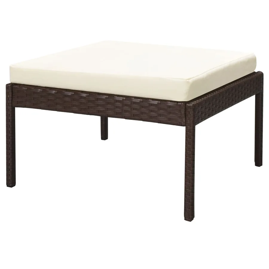 Salon de jardin 6 pcs avec coussins Résine tressée Marron - 7