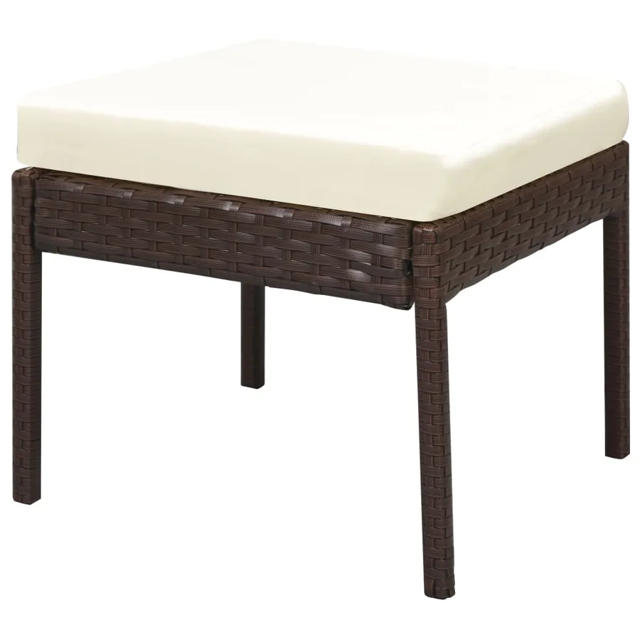 Salon de jardin 6 pcs avec coussins Résine tressée Marron - 8