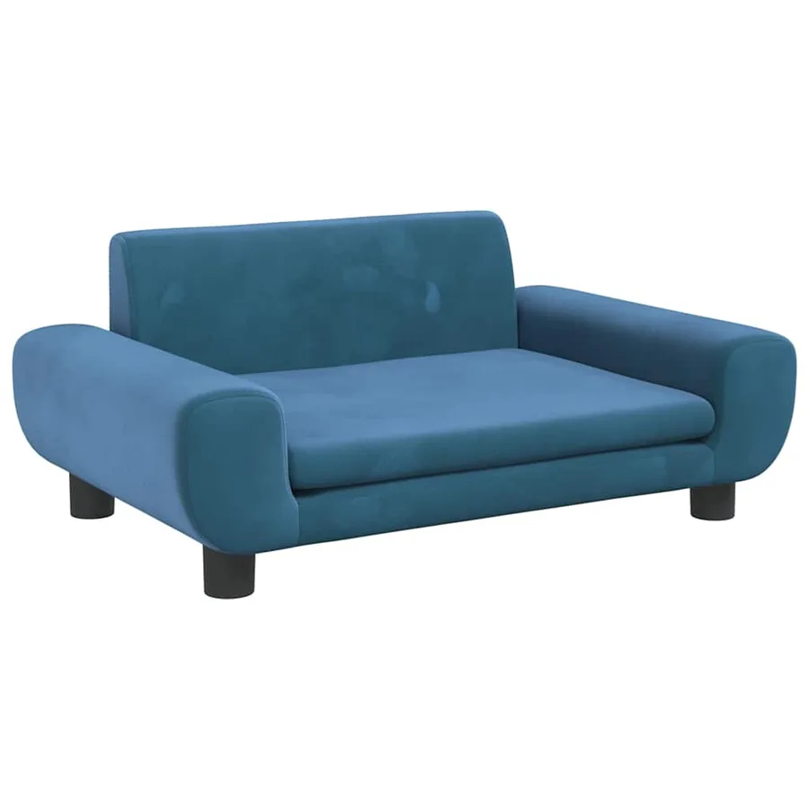 Lit pour chien bleu 70x45x33 cm velours - 2