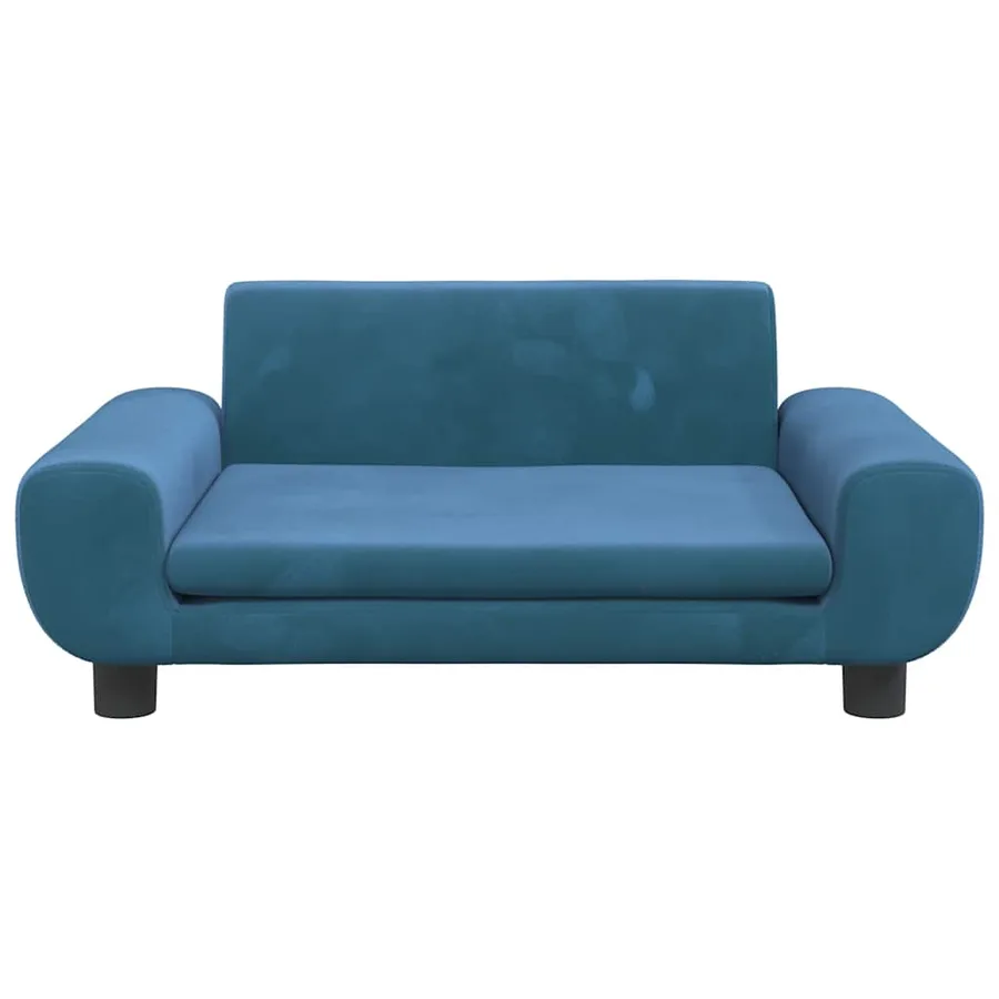 Lit pour chien bleu 70x45x33 cm velours - 3