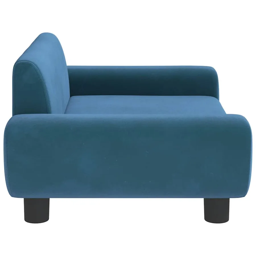 Lit pour chien bleu 70x45x33 cm velours - 4