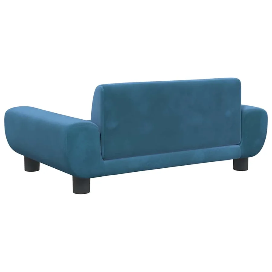 Lit pour chien bleu 70x45x33 cm velours - 5