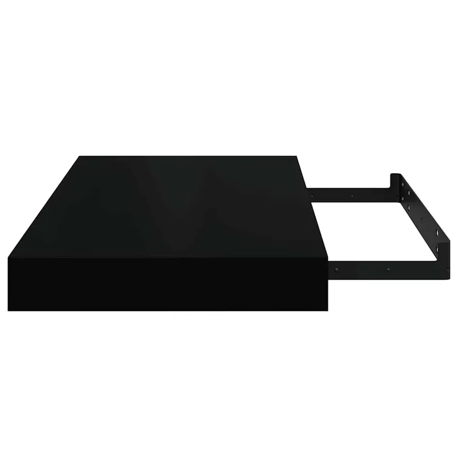 Étagère murale flottante Noir brillant 40x23,5x3,8 cm MDF - 10