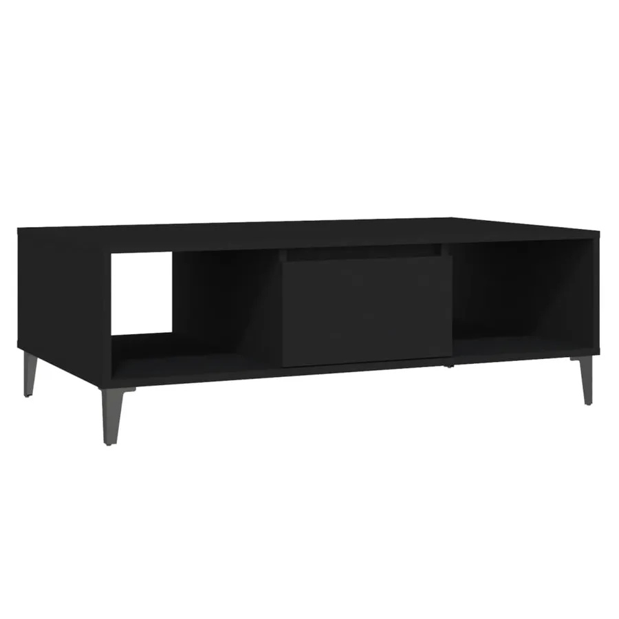 Table basse noir 103,5x60x35 cm bois d'ingénierie - 2