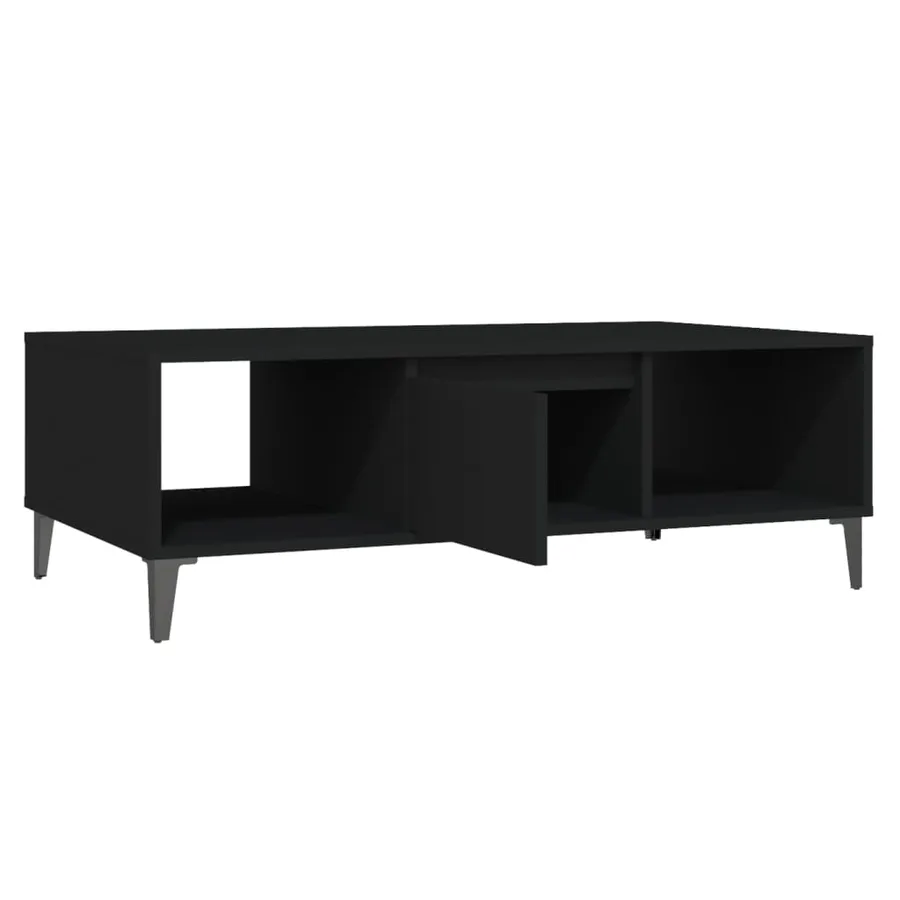 Table basse noir 103,5x60x35 cm bois d'ingénierie - 7