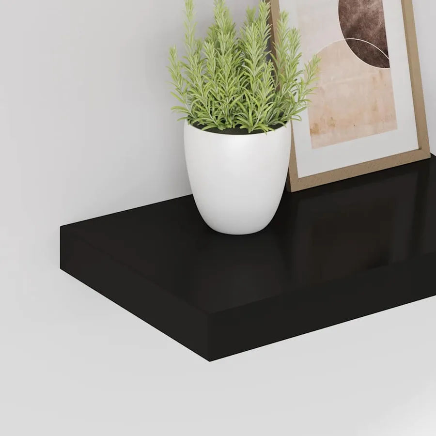 Étagères murales flottantes 2 pcs noir 40x23,5x3,8 cm MDF - 4