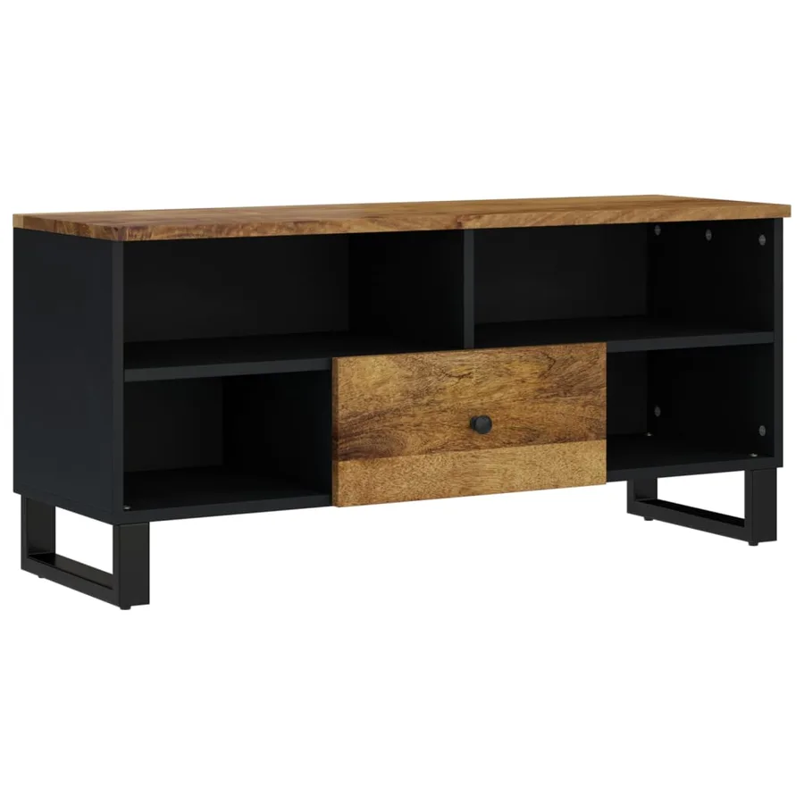 Meuble TV 100x33x46 cm bois de manguier et d'ingénierie - 11