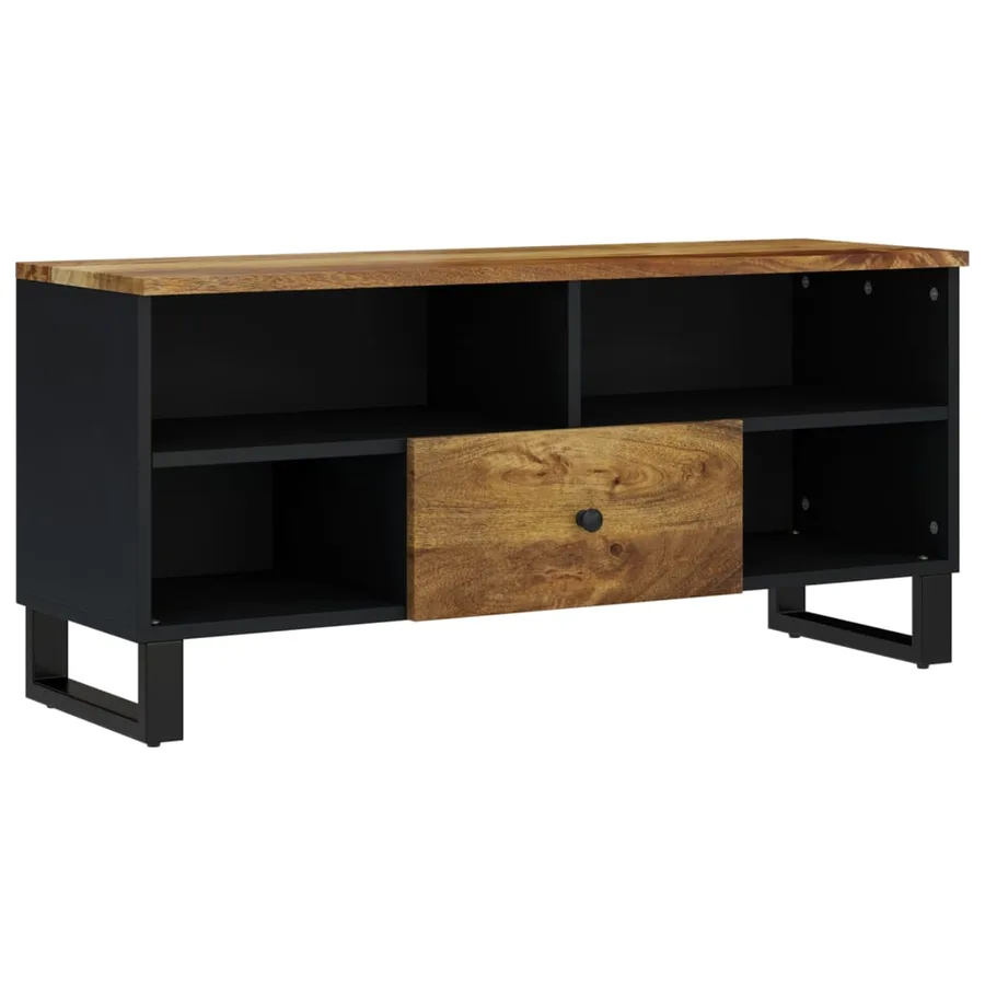 Meuble TV 100x33x46 cm bois de manguier et d'ingénierie - 12