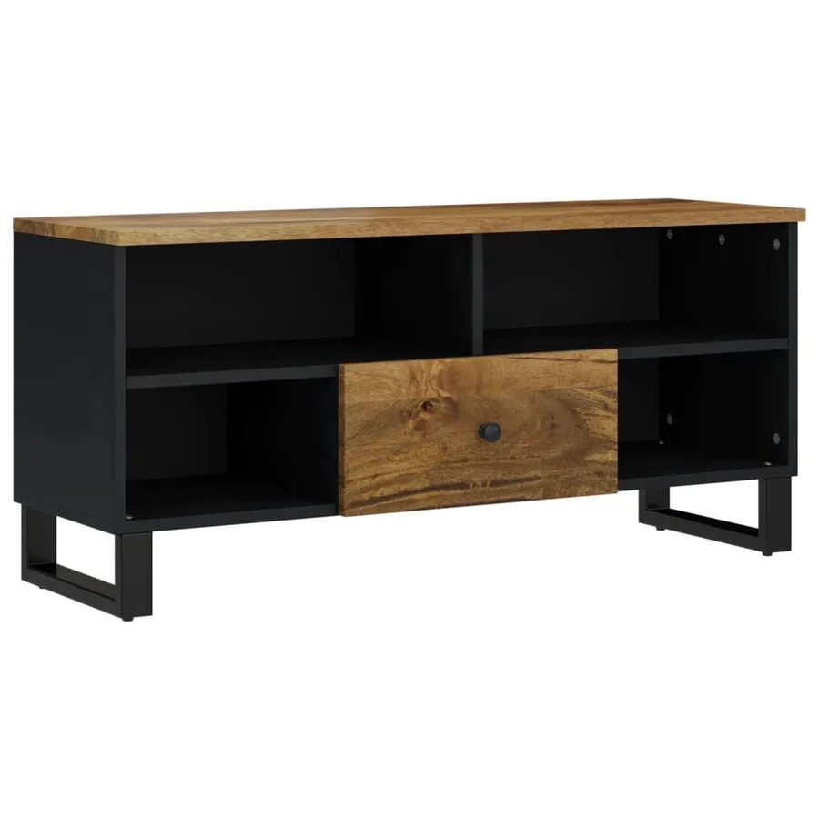 Meuble TV 100x33x46 cm bois de manguier et d'ingénierie - 2