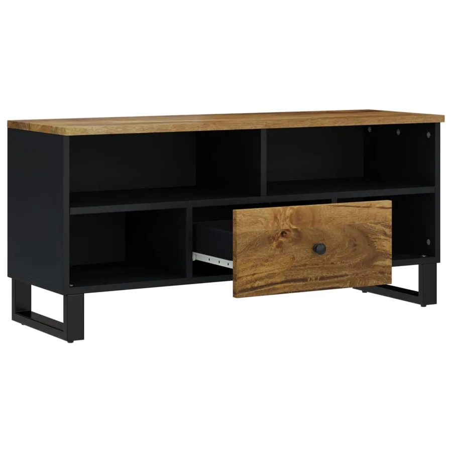 Meuble TV 100x33x46 cm bois de manguier et d'ingénierie - 3