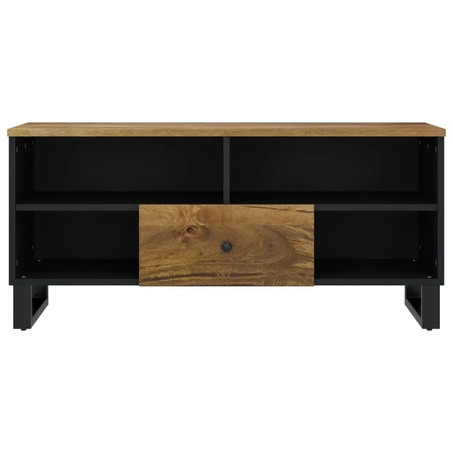 Meuble TV 100x33x46 cm bois de manguier et d'ingénierie - 4