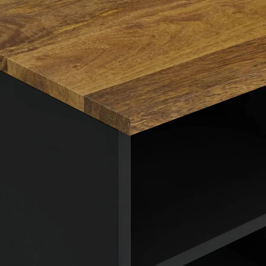 Meuble TV 100x33x46 cm bois de manguier et d'ingénierie - 6