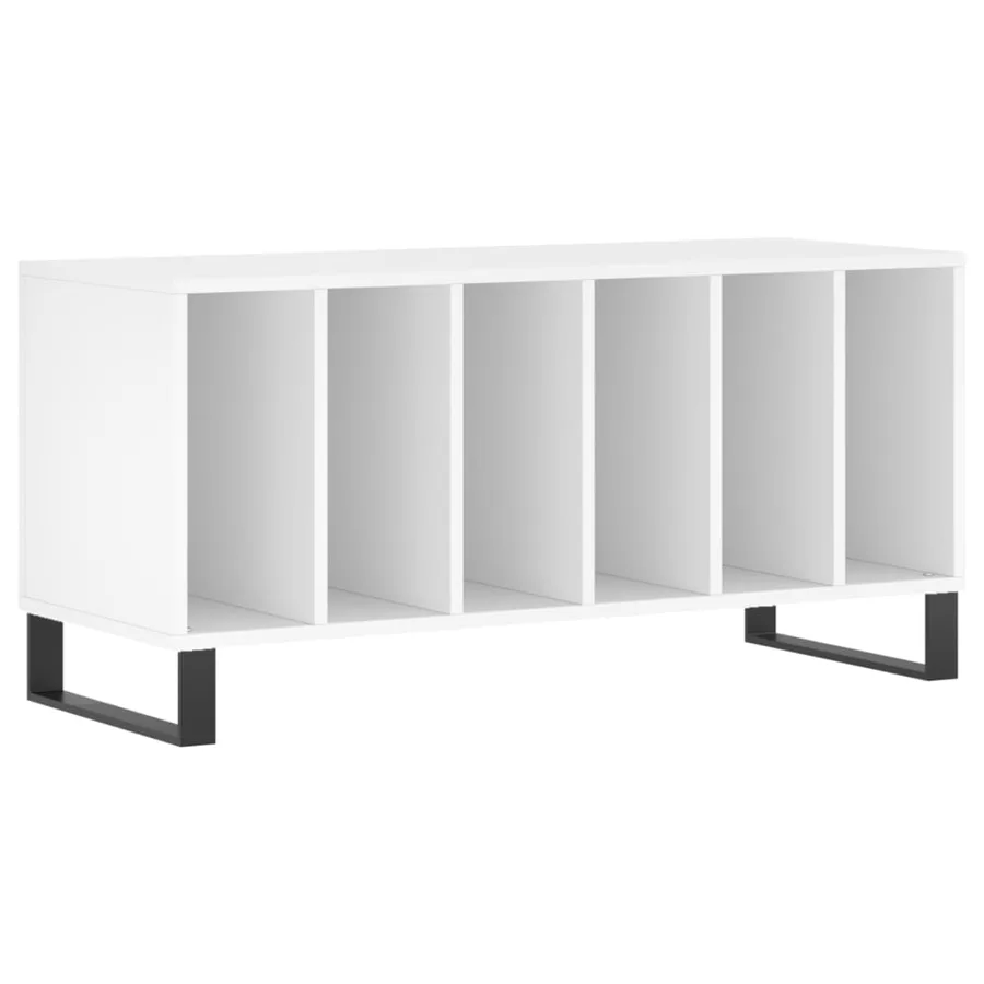 Armoire à disques blanc 100x38x48 cm bois d'ingénierie - 2