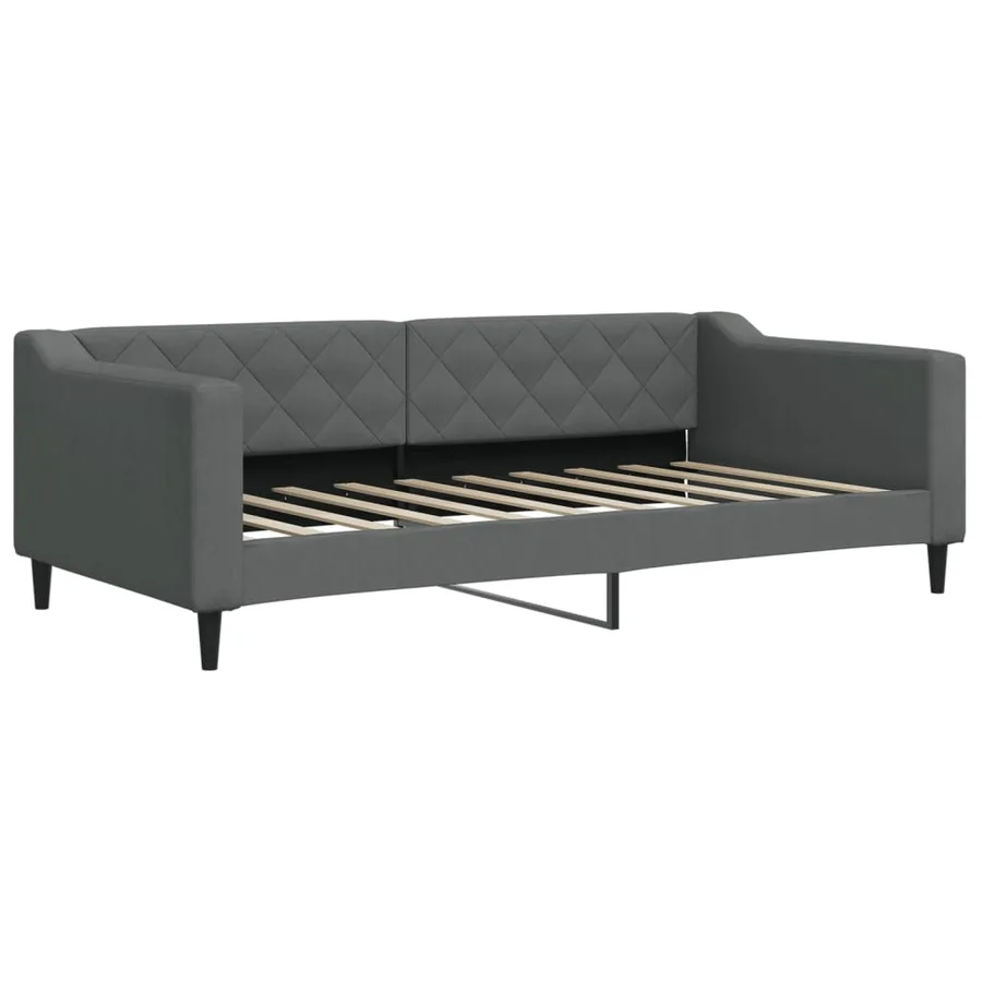 Lit de jour avec gigogne sans matelas gris foncé 90x190 cm - 4