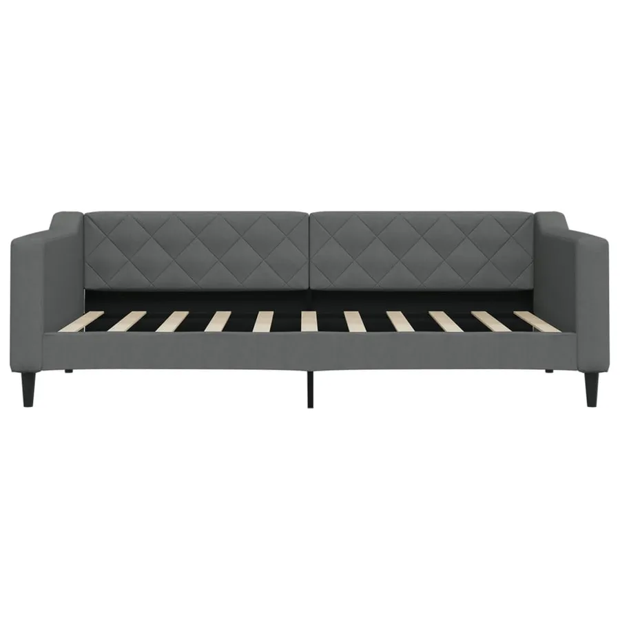 Lit de jour avec gigogne sans matelas gris foncé 90x190 cm - 5