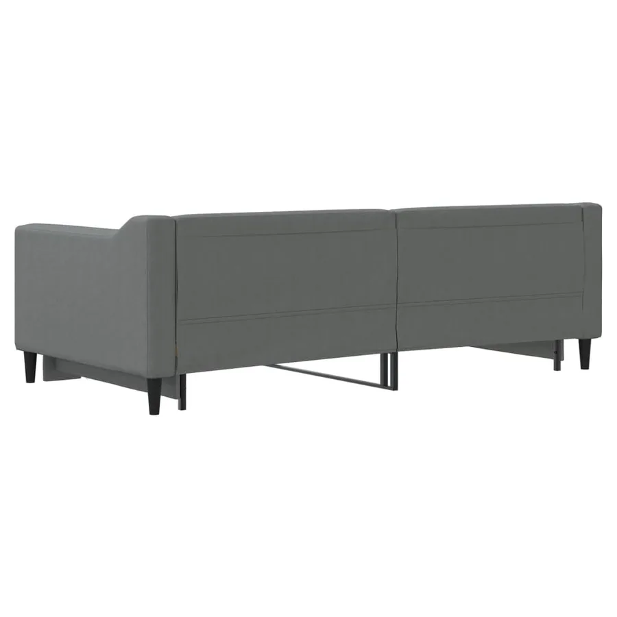Lit de jour avec gigogne sans matelas gris foncé 90x190 cm - 9
