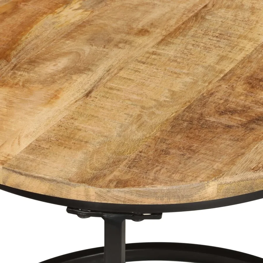 Tables gigognes 3 pcs bois de manguier massif brut - 5