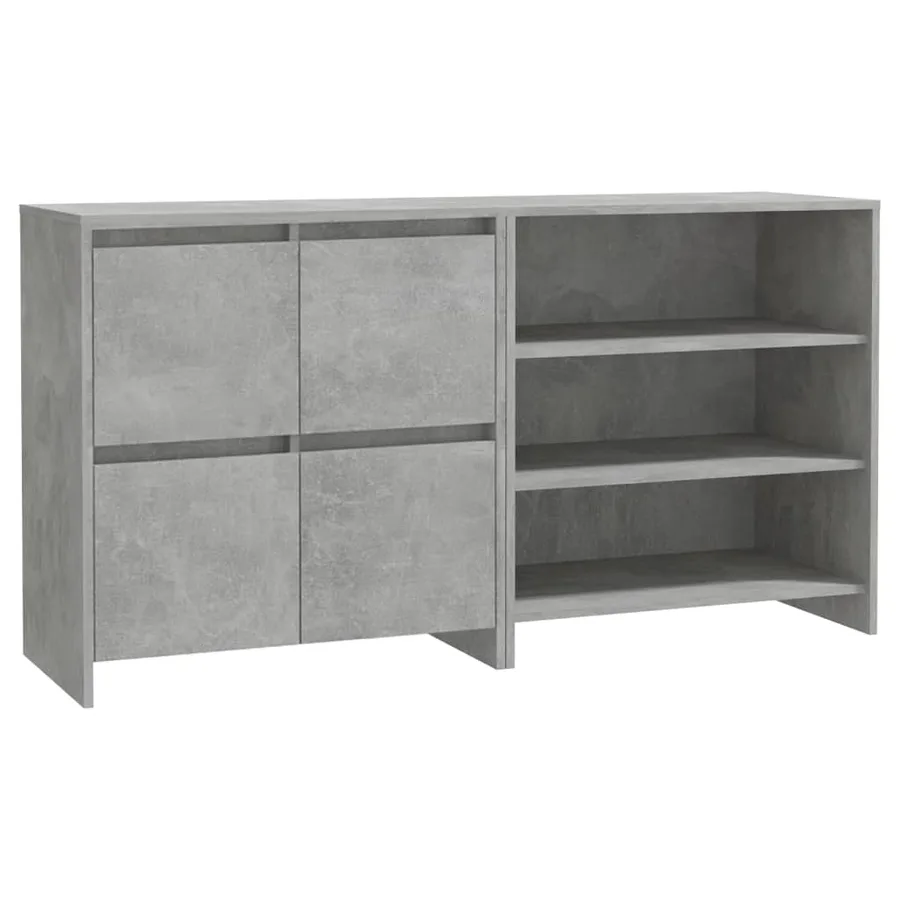 Buffets 2 pcs Gris béton Bois d'ingénierie - 2