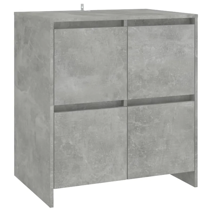Buffets 2 pcs Gris béton Bois d'ingénierie - 3
