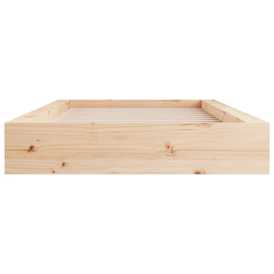 Cadre de lit sans matelas 120x190 cm Petit double Bois massif - 4