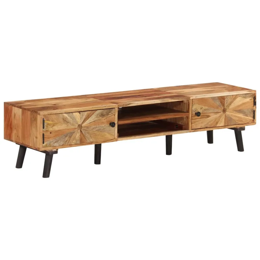 Meuble TV 145x35x35 cm Bois d'acacia massif - 11