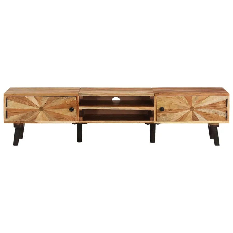 Meuble TV 145x35x35 cm Bois d'acacia massif - 2
