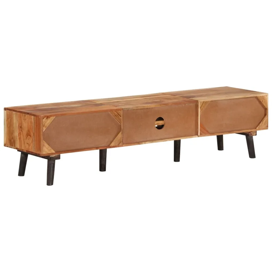 Meuble TV 145x35x35 cm Bois d'acacia massif - 5