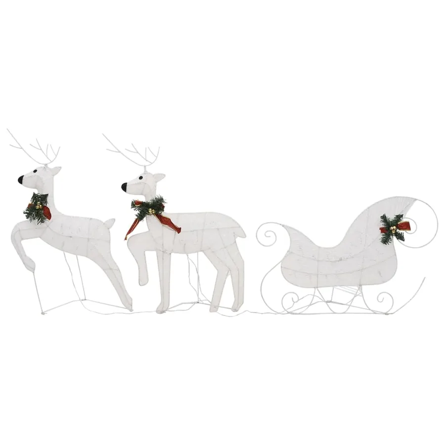Décoration de Noël Renne et traîneau 100 LED extérieur blanc - 5