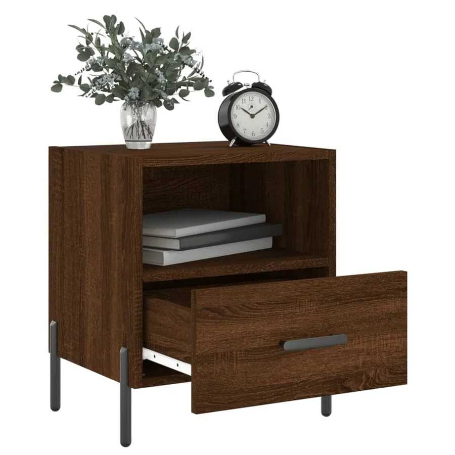 Tables de chevet 2 pcs chêne marron 40x35x47,5 cm - 3
