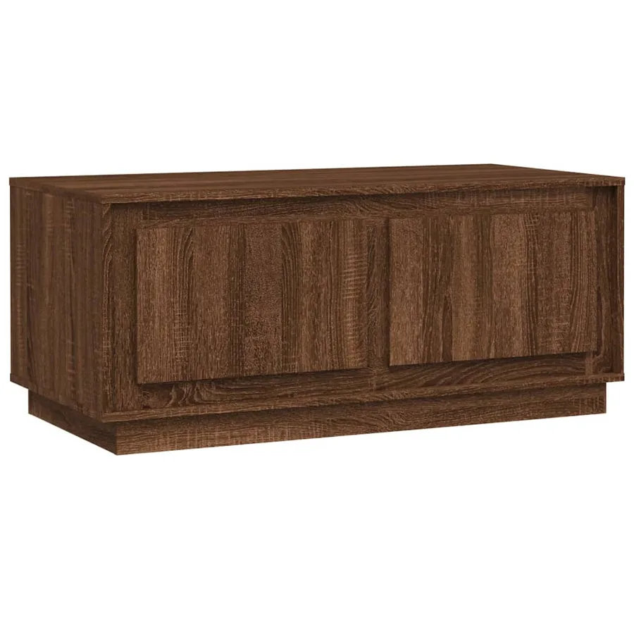 Table basse chêne marron 102x50x44 cm bois d'ingénierie - 2