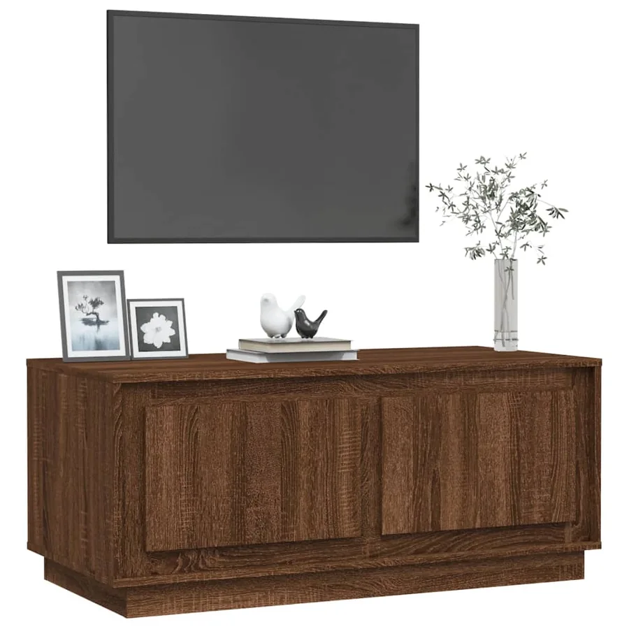 Table basse chêne marron 102x50x44 cm bois d'ingénierie - 4