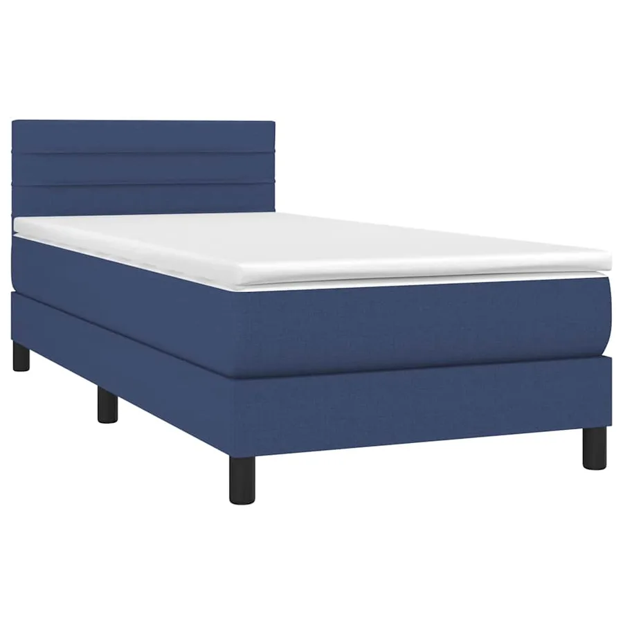 Sommier à lattes de lit avec matelas Bleu 80x200 cm Tissu - 3
