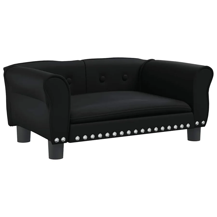 Lit pour chien noir 70x45x30 cm similicuir - 2