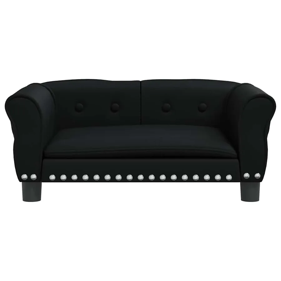 Lit pour chien noir 70x45x30 cm similicuir - 3